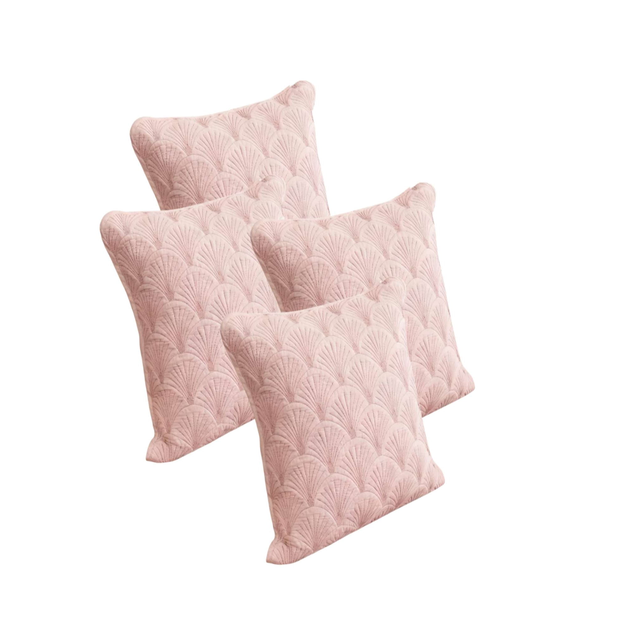 Genérico - Set De 4 Fundas De Cojin Serie Abanico 45x45 Cm Rosa