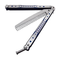 Ioensy - Peines De Mariposa Para Hombre, 22 Cm, Herramienta De Práctica Plegable De Metal, Peine Para Entrenamiento, Azul