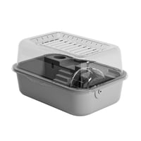 Ioensy - Jaula Grande Para Hámster Con Tapa Abatible, De Acrílico, Para Ratones Y Animales Pequeños, De Color Gris