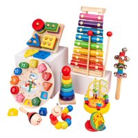 Genérica - Pack 9En1 Juguetes Aprendizaje De Madera Didáctico Para Niños