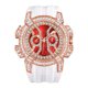 thumbnail image 1 of Reloj de Cuarzo Rojo de Lujo para Hombre con Diamantes de Imitación - Calendario, Fecha, Indicador de Puntero - Reloj de Fiesta Elegante con Correa de Gel de Sílice y Diseño Resistente Al Agua, 1 of 10
