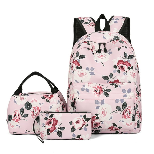 3 Piece Fashion Cute Student School Bag, With lunch Box Bag,Lightweight Large Capacity Zipper Backpack Woman and Man, Unisex