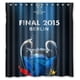 thumbnail image 1 of Cortina de ducha con diseño de campeones finales, juego de cortina de baño con ganchos, tamaño 66 x 72 pulgadas, 1 of 3