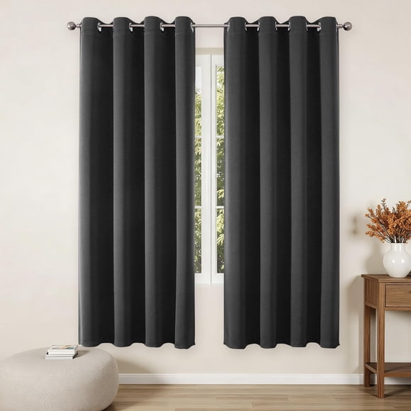 Cortinas Joydeco Opacas Térmicas Aislantes 132x183 cm Gris Oscuro