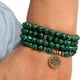 thumbnail image 5 of Pulsera de hilo de cuentas Mala, 108 cuentas de oración budista, yoga, meditación, cuentas de malaquita verde, collar para mujeres y hombres, 5 of 7