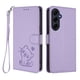 thumbnail image 1 of Carcasa Billetera de Cuero Sintético para Samsung Galaxy A55 5G, Lila Claro, 1 of 6