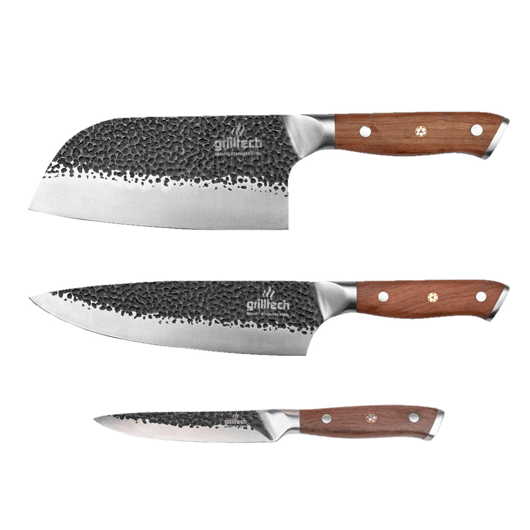 Grilltech - Pack 3 Cuchillos Amartillados