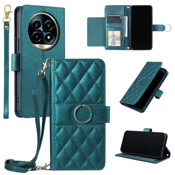 Funda tipo billetera FOXDOCK para Realme 13 Pro Plus – Tapa abatible con correa para mujer