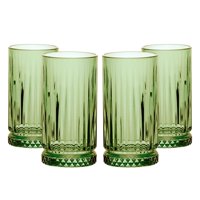 Pasabahce - Set De 4 Vasos Refresco Alto 435 Cc Verde Linea Elysia