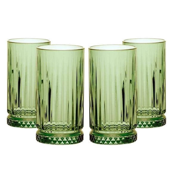 Set De 4 Vasos Refresco Alto 435 Cc Verde Linea Elysia