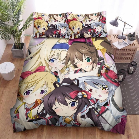 Infinite Stratos Main Characters On Stage Quilt Duvet Cover Set Bed Linen3-Piece Bedding Set