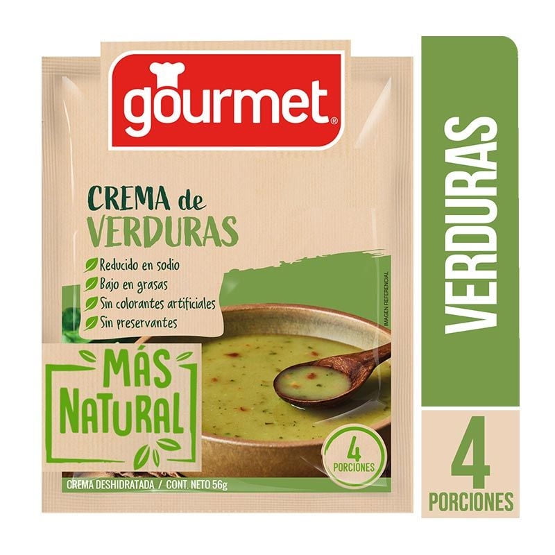 Crema De Verduras Más Natural (4 Porciones) Sobre 56 g Gourmet