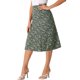 thumbnail image 4 of INSPIRE CHIC Faldas Midi de Mujer Cintura Elástica Campesina A-Line Faldas Florales Ditsy Negro Verde S, 4 of 6