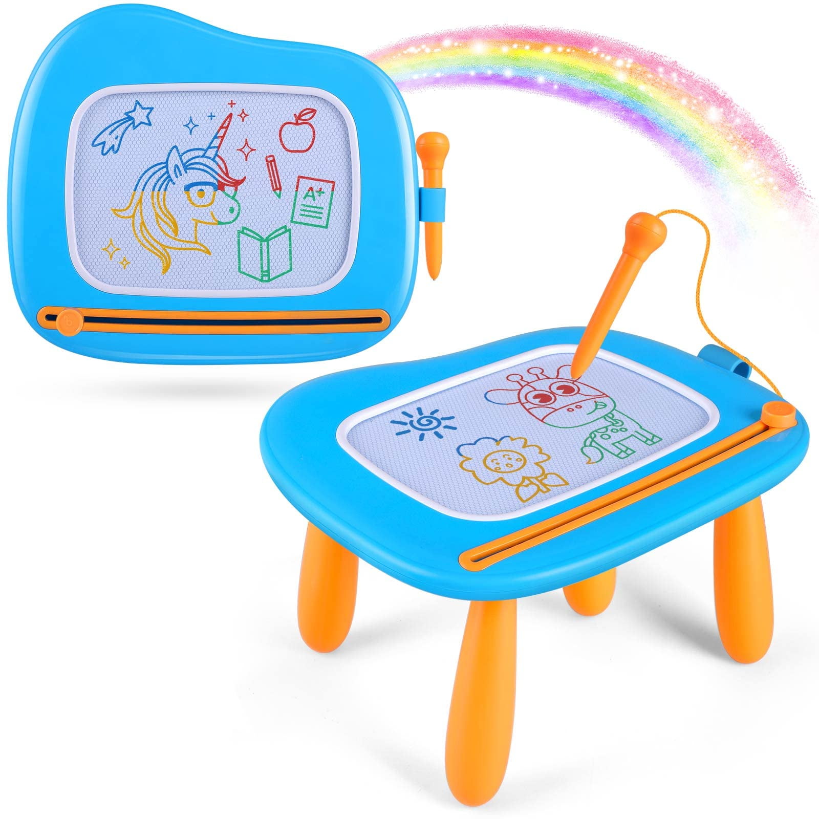 Tablero De Dibujo Magnético Smasiagon Para Niños De 1 A 2 Años, Azul