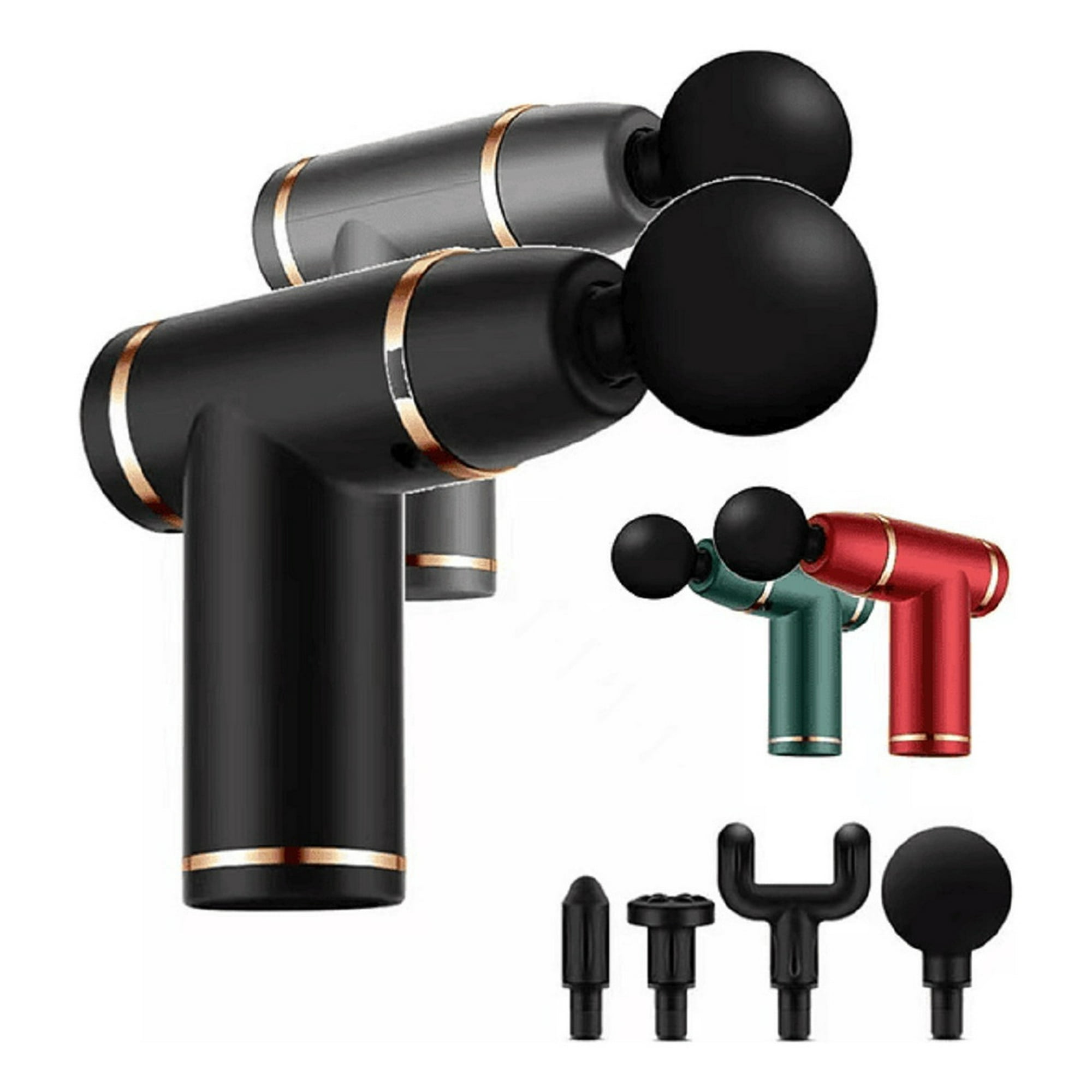 Genérico - Masajeador Mini Pistola Muscular Portátil 4 Cabezales Lau