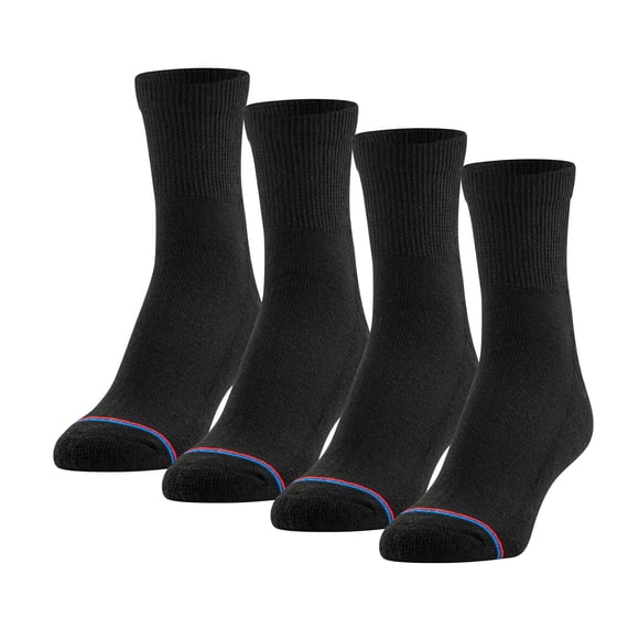 Cojín superior Calcetines MediPeds Quarter, no se adhiere, color negro, 4 pares
