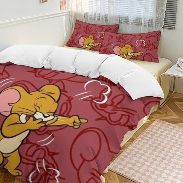 Tom And JerryCartoon Collection 3-Piece Comforter Set, Personalized Bedding Decor for Kids And Teens Bed Sheets