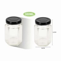 Genérico - Botella De Vidrio 380Ml Tapa Negra