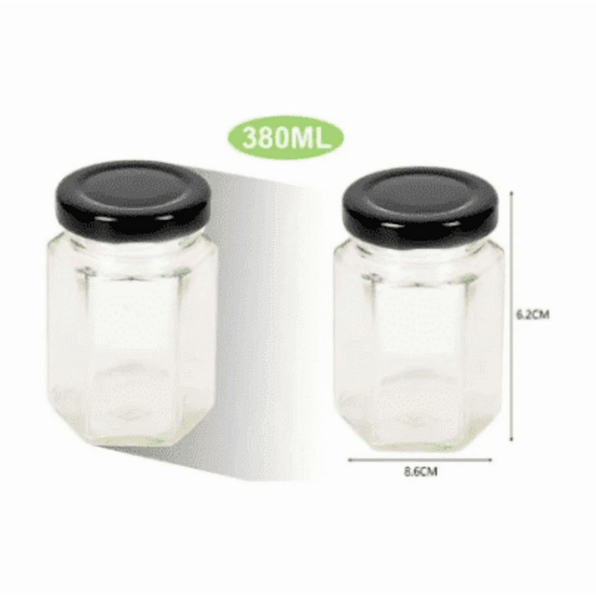 Genérico - Botella De Vidrio 380ml Tapa Negra