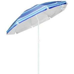 Genérico - Sombrilla Reclinable 2.40 Mts Diametro Playa Camping Diseño Rayas Colores Azules