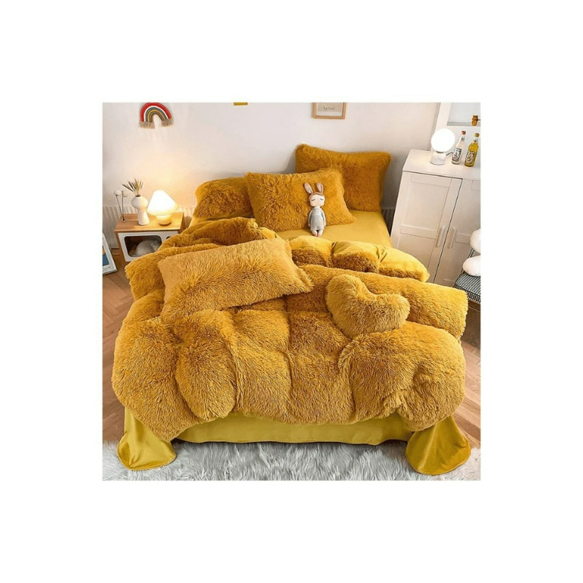 Genérico - Cobertor Peludo Chiporro 2 Plazas - Mostaza