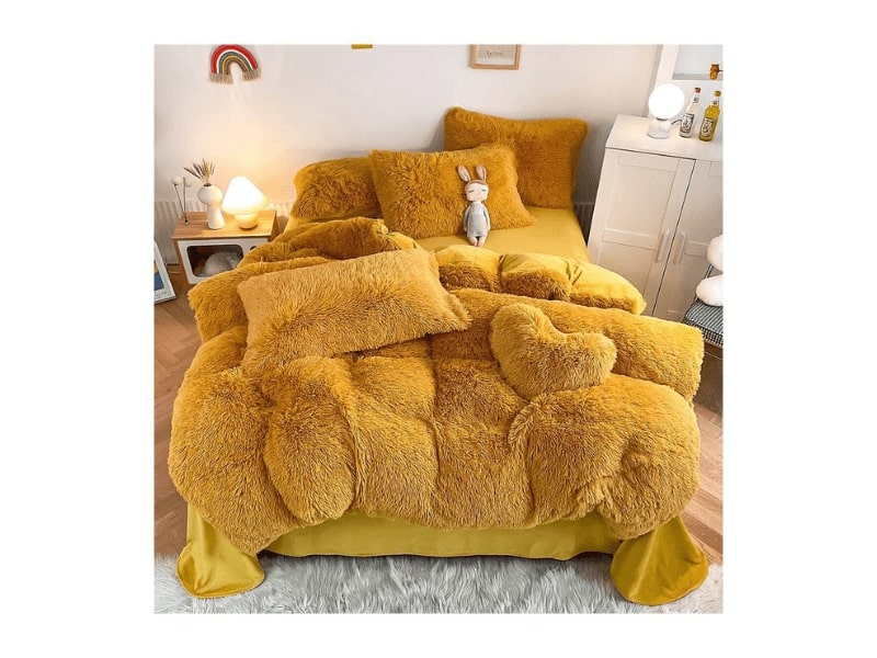 Genérico - Cobertor Peludo Chiporro 2 Plazas - Mostaza