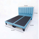 thumbnail image 2 of Cama 2 Plazas Con Respaldo y bases divididas de 150 X 190cm Tapizada en Lino Azul Claro, 2 of 5