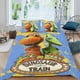 thumbnail image 2 of Tren de Dinosaurios Conjunto de sábanas temático, trío de piezas, cómodo y amigable con la piel, diseño único, regalo de decoración para el hogar para familiares, amigos y fans,140cm *210cm, 2 of 6