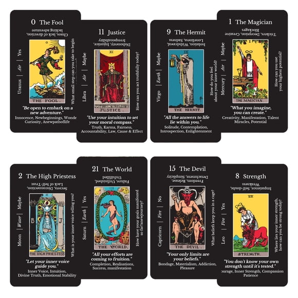 Baraja de Tarot CRAFTERIAN para Principiantes con Significados