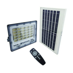 Importclick - Foco Proyector Solar Led 200 Watt Dúo Color Panel Solar 250 Led Luz Cálida Fría Control Remoto