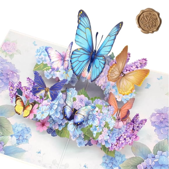 Tarjeta de felicitación FUDE LUO 14,5 × 19,5 cm Mariposa 3D Pop‑Up