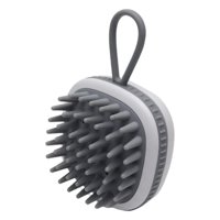 Magideal - Herramienta De Cepillo De Champú Masajeador De Cuero Cabelludo De Silicona, Depurador De De Cepillo Húmedo Y Seco Para Eliminar Mascotas Hombres , Gris