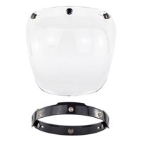 Magideal - Bubble 3 Snap , Para Cascos De Motocicleta Abiertos Parabrisas Universal Solar Duradero Parabrisas Visor De Lente De Casco De , Claro