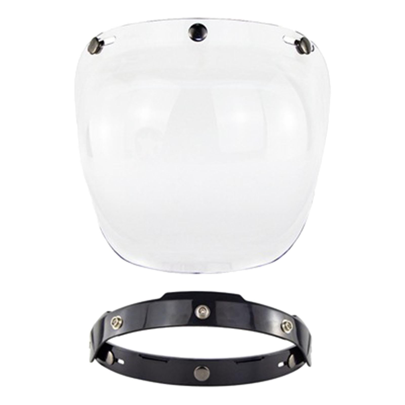 Magideal - Bubble 3 Snap , Para Cascos De Motocicleta Abiertos Parabrisas Universal Solar Duradero Parabrisas Visor De Lente De Casco De , Claro