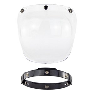 Magideal - Bubble 3 Snap , Para Cascos De Motocicleta Abiertos Parabrisas Universal Solar Duradero Parabrisas Visor De Lente De Casco De , Claro