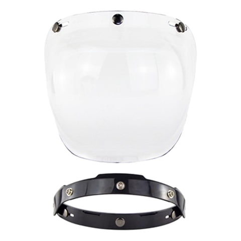 Magideal - Bubble 3 Snap , Para Cascos De Motocicleta Abiertos Parabrisas Universal Solar Duradero Parabrisas Visor De Lente De Casco De , Claro