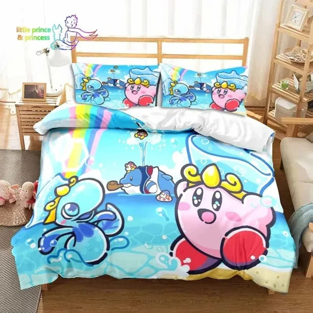 ed Kawaii Cartoon Kirbys Bedding Set Bed Set Adult Kid Bedroom Bedding Gift Bed Sheets