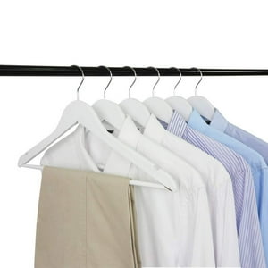 Genérico - Set 6 Perchas Ropa Madera Blanca Muescas Antideslizante Lau
