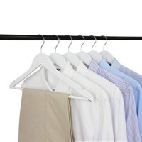 Genérico - Set 6 Perchas Ropa Madera Blanca Muescas Antideslizante Lau