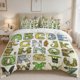 thumbnail image 1 of Animal Alphabet Print Bedding Set Soft Light Beige-Friendly Polyester Fabric, 1 of 5