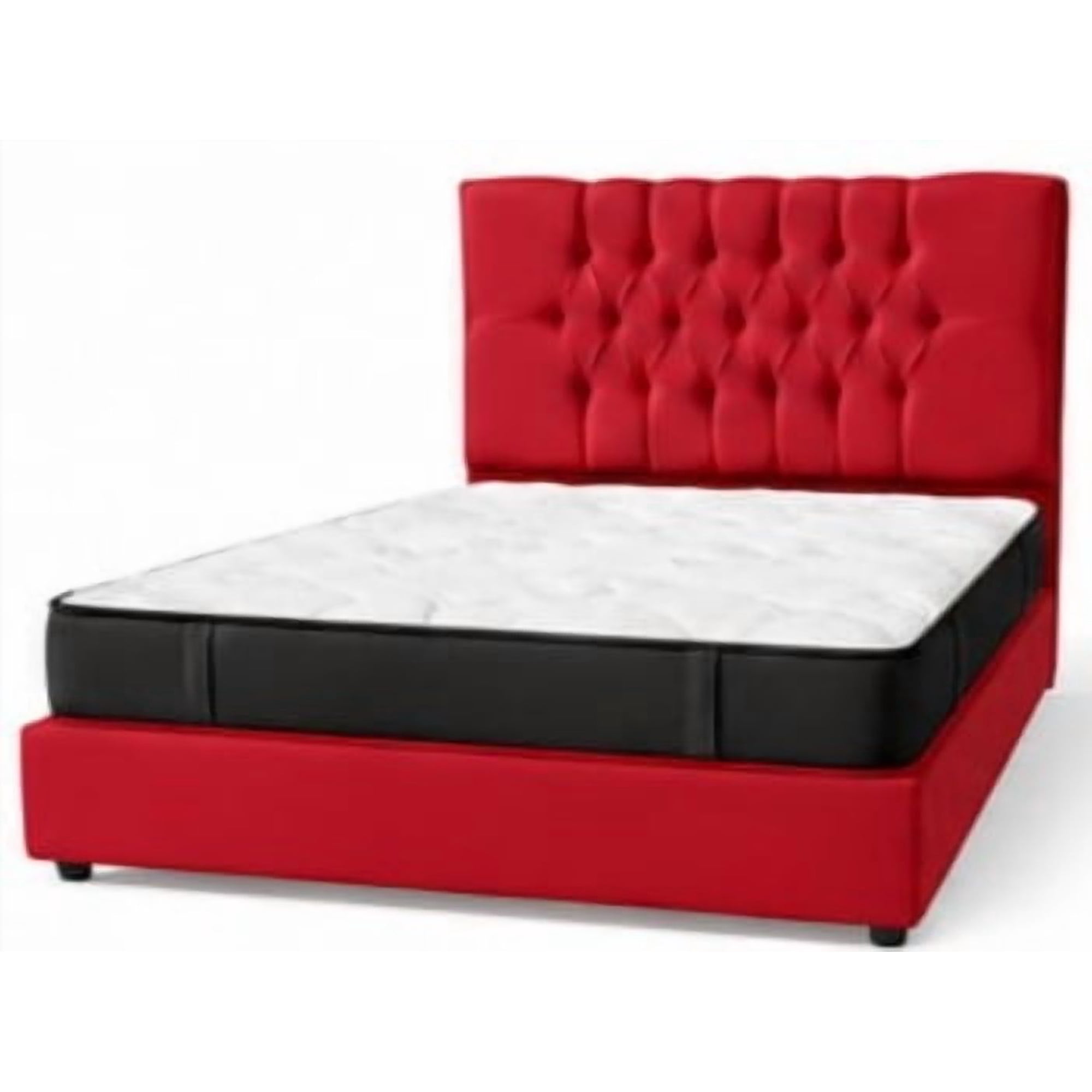 Rous Muebles - Cama Premium 2 Plazas Más Colchón, Color Rojo