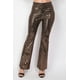 thumbnail image 2 of Saronite Pantalones de Tiro Medio, Entallados y Acampanados con Lentejuelas, con Cintura Elástica Metalizada, Largos, en Negro/oro Rosa (para Mujer), 2 of 2