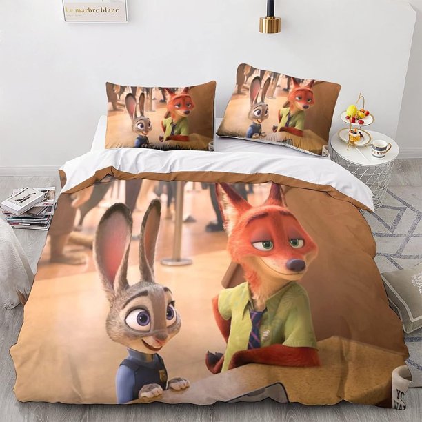 Cartoon Children's quilt cover Zootopia Bedding Set 3d Printed Quilt Cover Pillowcase Duvet Cover Set Bed Sheets