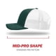 thumbnail image 3 of Gorra de béisbol Richardson 112 Trucker Snapback Split Verde/Blanca, 3 of 7