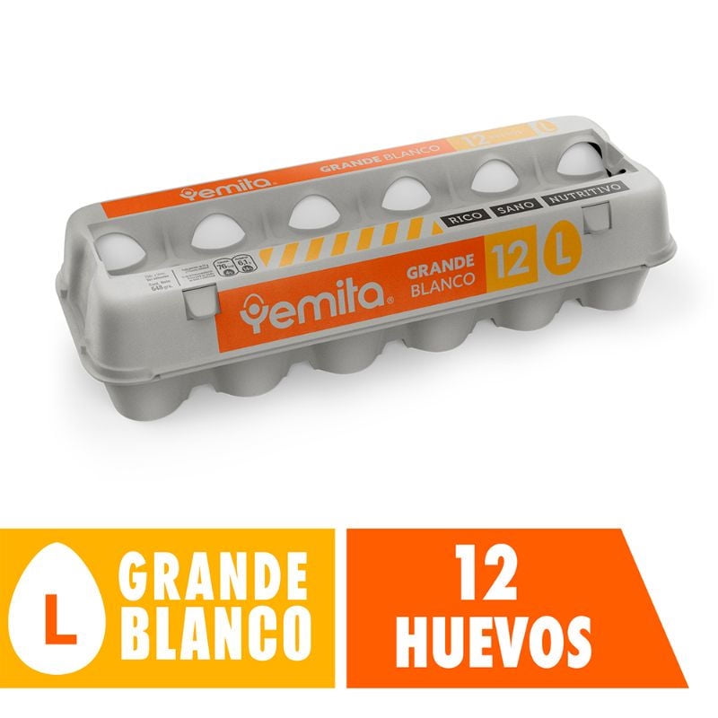 Huevos Grande Blanco 12 Un 12 Un Yemita
