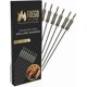 thumbnail image 2 of Pinchos Fuego para Parrilla - Cuchilla Plana de Acero Inoxidable de 17" (43,2 cm) con Deslizador | Reutilizables y Aptos para Lavavajillas | Pinchos para Barbacoa y Kebab | Juego de 8, 2 of 9