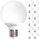 thumbnail image 1 of Bombillas LED Vanity Globe Sunco G25, 6 W, 3000 K, 450 lm, paquete de 12, 1 of 6
