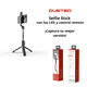 thumbnail image 3 of Selfie Stick con Luz LED Ajustable y Control Remoto Dusted Negro, 3 of 3