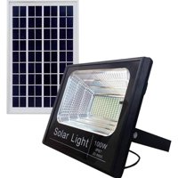 Genérico - Reflector Solar 100W Lampara Led Panel Solar Control Remoto