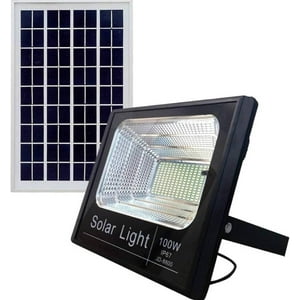 Genérico - Reflector Solar 100W Lampara Led Panel Solar Control Remoto